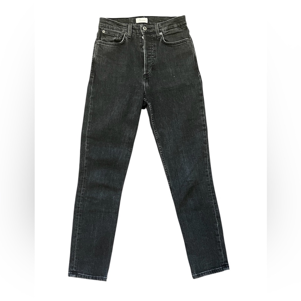 Rowan Black High Rise Button Fly Skinny Jeans Size 27 Stretch Denim